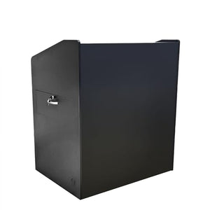 FixtureDisplays Multimedia Podium Pulpit Lectern with Cabinet, Side Drawer & Keyboard Tray - Black 119704-NF