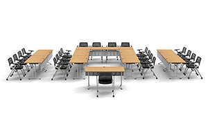 Team Tables 21 Person Training Meeting Seminar Classroom Model 7437 Beech Folding Table Set