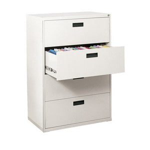 Sandusky Lee E204L-22 400 Series 4 Drawer Lateral File Cabinet, 18" Depth x 50.25" Height x 30" Width, White