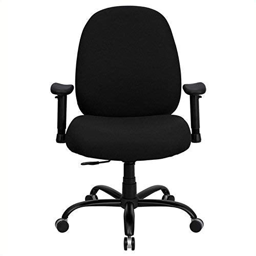 Flash Furniture HERCULES Series Big & Tall 400 lb. Rated Black Fabric Executive Swivel Chair with Adjustable Arms