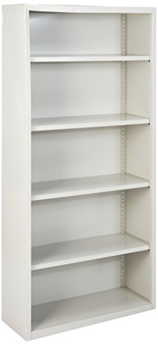 Lorell LLR41289 Fortress Series Steel Book Case, Light Gray