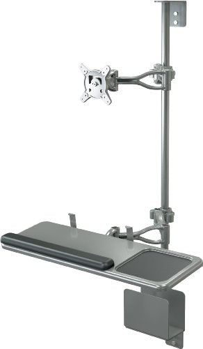 Balt Sit Stand Wall Mount Workstation with Single Monitor Arm, 90377, 51.25"H x 25.63"W x 31"D
