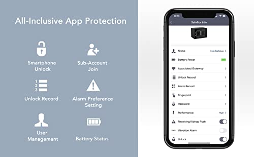 FORFEND Fingerprint Smart Safe Box with App Remote Control, WiFi Gateway, Kidnap Alarm, Tamper Detection, False Attempt Alert, Alexa Enabled, Google Home Assistant, Pre Drilled Wall Mounted Home Safe, Jewelry Cash Money Anti Burglary, Extra Large Safe Bio