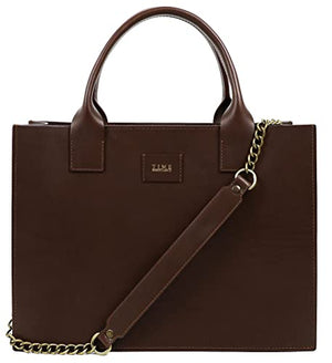 Leather Tote Bag Full Grain Leather Handbag for Women and Men Satchel Top Handle Bag - Time Resistance (Matte Brown)