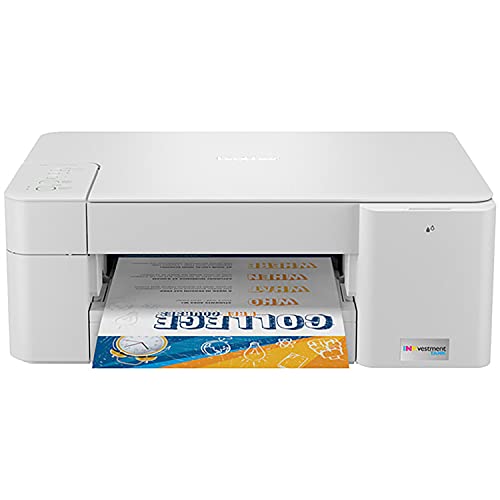 Brother MFC-J1215W INKvestment Tank Wireless All-in-One Color Inkjet Printer for Home Office - Print, Copy, Scan - 16 ppm, 1200 x 600 dpi, Voice Control, 150 Sheets - BROAGE 6 Feet Printer Cable
