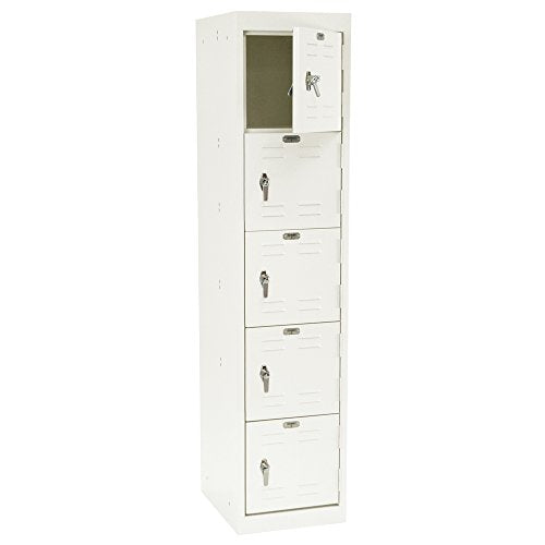 BUDDY Products Sandusky Lee 5 Tier Welded Storage Locker, 66" Height, White (LF5H151866-22BP)