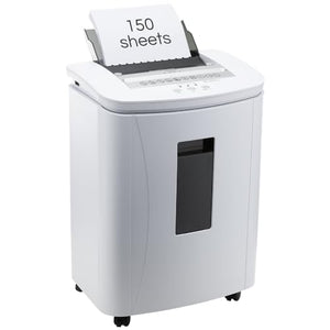Kitnery 150-Sheet Auto Feed Micro Cut Paper Shredder: High Security for Home Office, Commercial Heavy Duty with 4 Casters, P-4 Security Level & 6.6 Gallon Bin