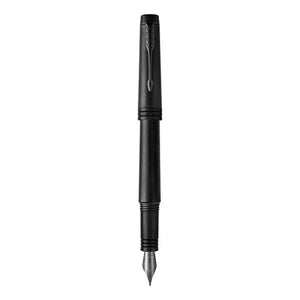 PARKER Premier Fountain Pen, Monochrome Black, Fine Nib with Black Ink Refill