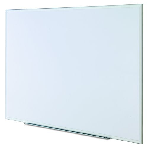 Universal Dry Erase Marker Board, Melamine, 72 x 48, Silver Aluminum Frame