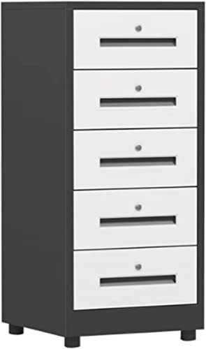 UANGLI Office Storage File Cabinet 5 Drawers Vertical Metal Organizer (Black)