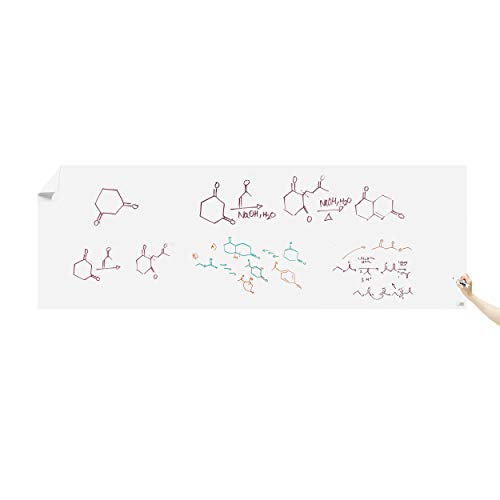 Think Board Premium Whiteboard Film, Peel and Stick, X-Large (White) (4'x12') XL Peel and Stick Dry Erase Board Wall Cling for Home and Office, Removable Wall Decals, Super Sticky, Stain-Proof
