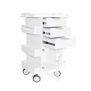 TrippNT Core DX Cart with White Drawers, Hinged Door, and Railtop