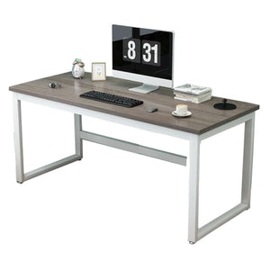 NIZAME Executive Desk with Adjustable Foot Cushion, Carbon Steel Frame - Black, 140x60x75cm