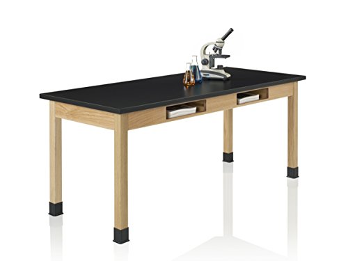 Diversified Woodcrafts Oak Table with Book Compartments, ChemArmor Top - 72" W x 30" D x 30" H