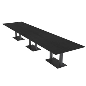 SKUTCHI DESIGNS INC. 16ft Large Rectangular Boardroom Table | Harmony Series | Modular Conference Table | Black Cypress