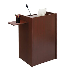 Plytinsg Floor Standing Podium with Side Shelf and Pen/Pencil Tray, Large Storage - Mobile Podium Stand for Conference, Auditorium, Classroom