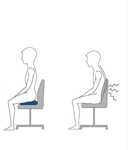 Memory Foam Seat Cushion - Extra-Large, Office Chair & Wheelchair, Washable & Breathable Cover, Back Pain Relief