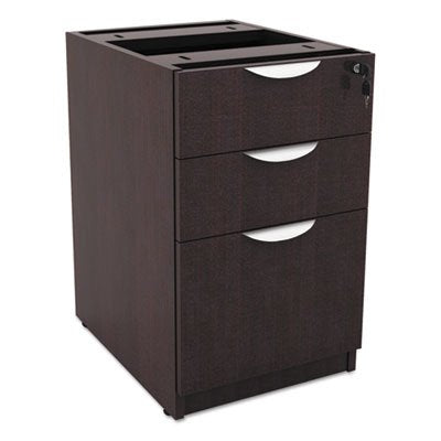 Alera Valencia Collection Full Office Desk Bundle Includes 1 Front Desk Table Shell 1 Pedestal Box File and 1 Desk Return (Espresso - Office Desk Bundle)