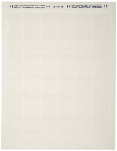 Brady LAT-35-361-2.5 1.2" Width x 1.5" Height, B-361B Self-Laminating Polyester, Matte Finish White/Translucent Laser Printable Label (Pack of 2500)