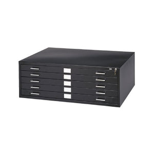 Safco Flat File Cabinet for 36" x 24" Documents, 5-Drawer, Black