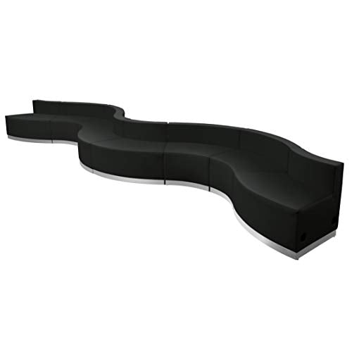 BizChair Black LeatherSoft Reception Configuration - 8 Pieces