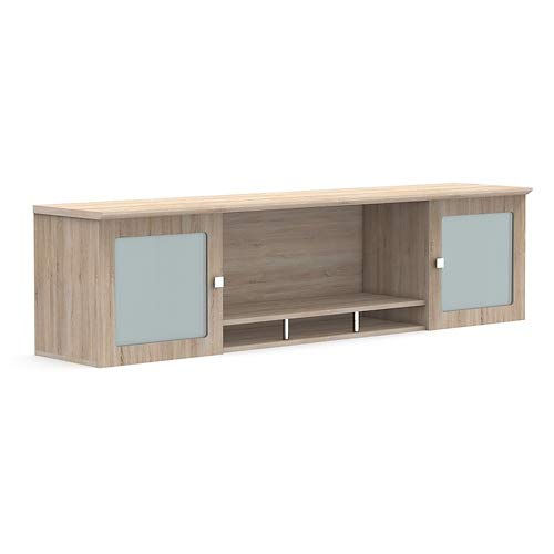 Allure WallMounted Hutch 72"W Stormy Gray/Ashwood White