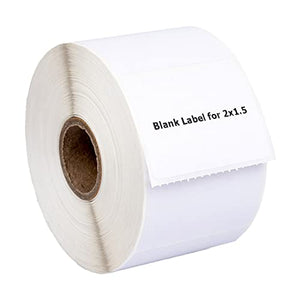 HOUSELABELS 2" x 1.5" Multipurpose Labels on 1" Core Compatible with Zebra and Rollo Printers, 50 Rolls / 1,000 Labels per Roll