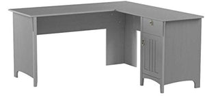 Bush Furniture Salinas L Shaped Desk with Storage in Cape Cod Gray