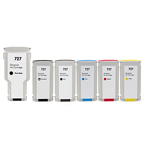 SSBY Compatible Ink Cartridge Model 727,Suitable for HP Designjet T1500 T2500 T1530 T2530 T920 T930 Plotter Printer 6colors
