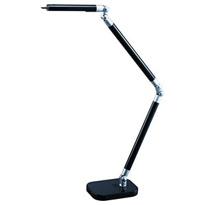 BLACK+DECKER PureOptics Summit Flex Ultra Reach 10W Flicker-Free Natural Daylight LED Desk Lamp with USB Charging Port, 6 Dimming Levels (447 Lumens), Black/Gray (LED10ARC-BLK)