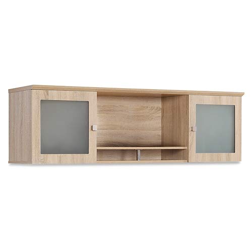 Allure WallMounted Hutch 66"W Sunlight Ash/Brown