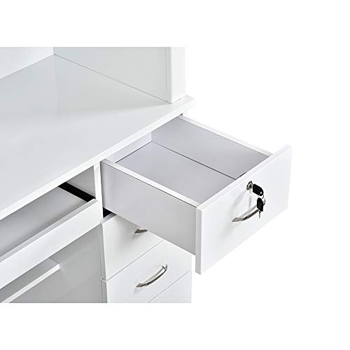 Dir Reception Desk with LED Lights in White - Langara