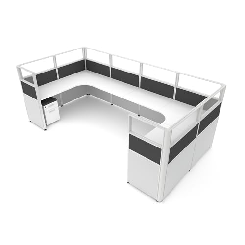 SUNLINE DIY Cube Kit - Complete Office Workstation with 7 Versatile Layouts - Charcoal