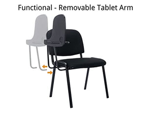 Shunzhi Stackable Chairs Set of 5 with Tablet Arm - Black