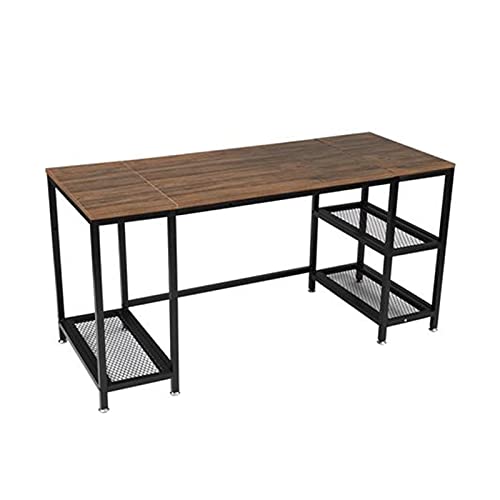 CJWSLYT Living Room Furniture Splicing Computer Desk PC Laptop Study Office Table Workstation with 3 Storage Shelf Spacious 150x60x75CM 2 Colors Bedroom Furniture ZDANFDD (Color : Tiger Wood Color)