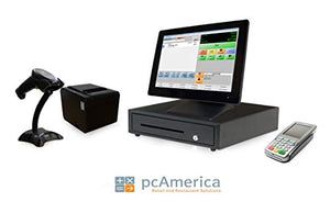 Retail Point of Sale System - Includes Touchscreen PC, POS Software (CRE Monthly), Receipt Printer, Scanner, Cash Drawer, Credit Card Swipe Reader, and Worldpay Payments Pinpad