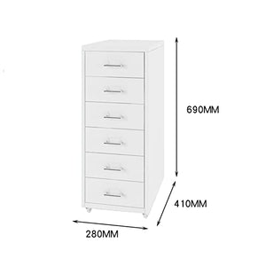 None 6 Drawer Mobile File Cabinet Vertical Filing Cabinet Organizer (Color: B)