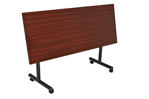 Regency Kobe 60" Flip Top Mobile Training Table - Mahogany