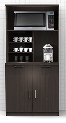 BREAKtime Espresso Kitchen Lunch Break Room Cabinets Model 2312 - 2 Piece Group (Factory Assembled)