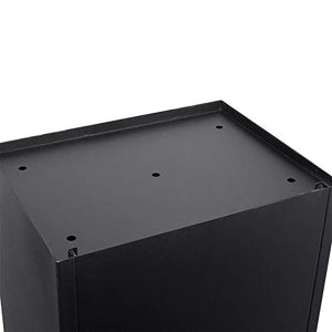 Winbest Steel Freestanding Floor Lockable Large Drop Slot Mail Box with Parcel Compartment, Black