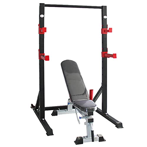 Qianglin Olympic Weight Set Pull-ups Bar Squat Rack Dip Stand Adjustable Height Power Cage Barbell Rack Weightlifting Bench Free Press Machine for Men Women Full Body Workout Strength Training