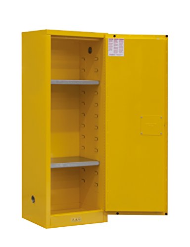 Durham 1022M-50 Flammable Safety Cabinet, 1 Manual Door, 22 gal, 23" x 18" x 65", Yellow