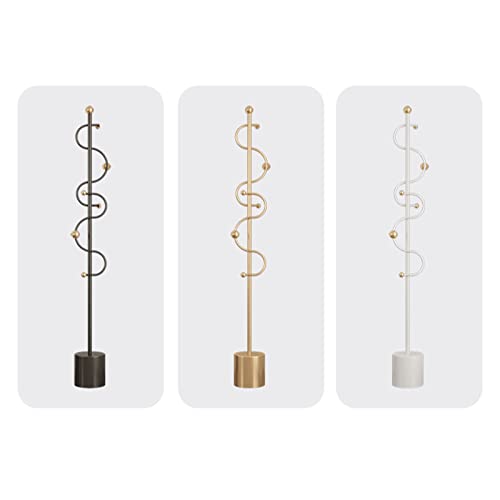 BinOxy Freestanding Coat Rack - Gold Coat Stand for Bedroom, Living Room, and Hotel Entryway