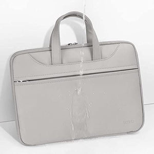 SFFZY PU Leather Laptop Bag Portable Waterproof Notebook Bag Sleeve Handbag Women Men (Color : B, Size : 17-inch)