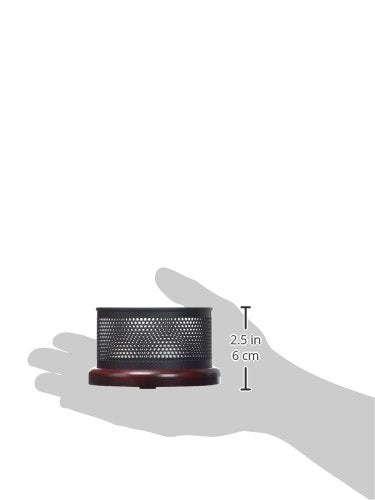 Rolodex Distinctions Paper Clip Holder, Metal/Wood, 3-7/8" x 4-1/8" x 2-3/8", Black/Cherry (1813863)