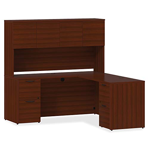 Lorell Mahogany Left Return Desk, 42"x24"x29