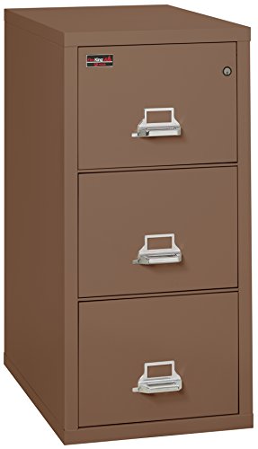 FireKing Fireproof Legal Vertical File Cabinet, 3 Drawers, Impact Resistant, Waterproof, 43.44" H x 21.31" W x 32.06" D, Tan