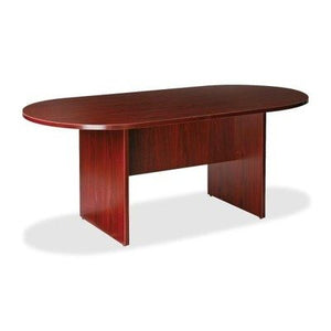 Lorell LLR87272 Oval Conference Table, Top and Base, 72" x 36" x 29-1/2", Mahogany