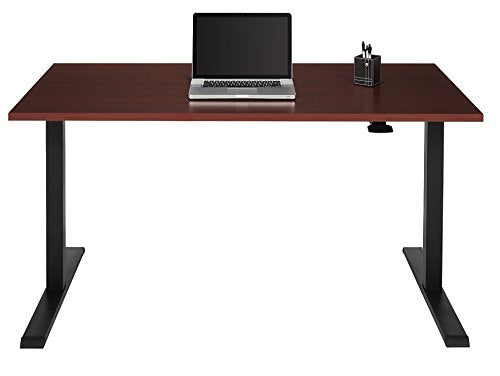 Realspace Magellan Pneumatic Sit-Stand Height-Adjustable Desk, Classic Cherry