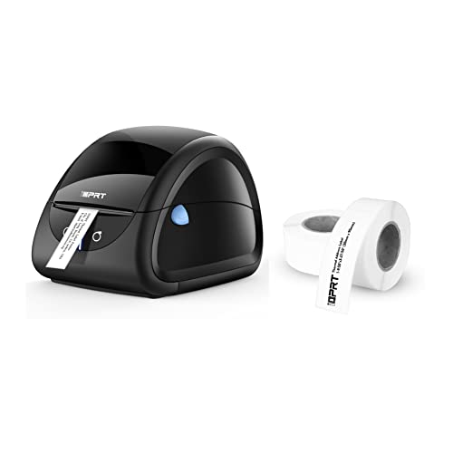 iDPRT Label Printer with 300pcs Labels- Thermal Label Maker with Auto Label Detection, 1"-3.35" Print Width for Home, Office&Small Business